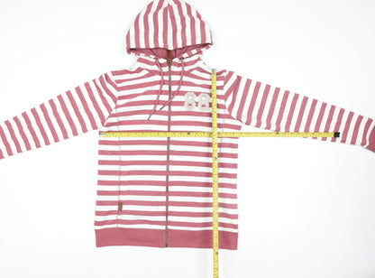 FatFace Women’s Pink Striped Hooded Zip Jacket Size 14