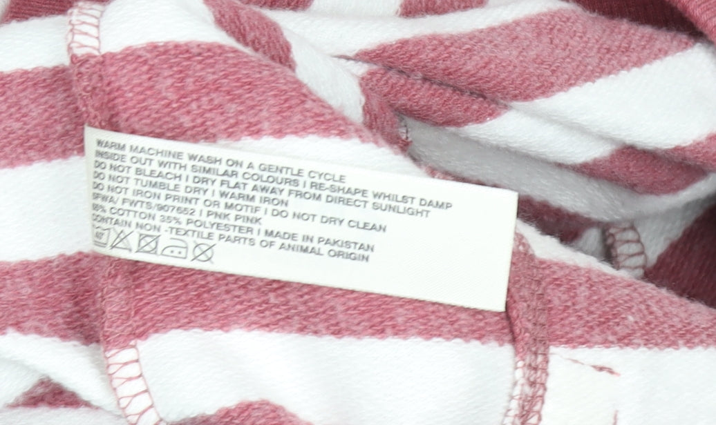FatFace Women’s Pink Striped Hooded Zip Jacket Size 14