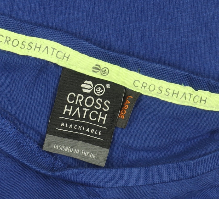 Mens UK Size L Crosshatch Blue  T-Shirt