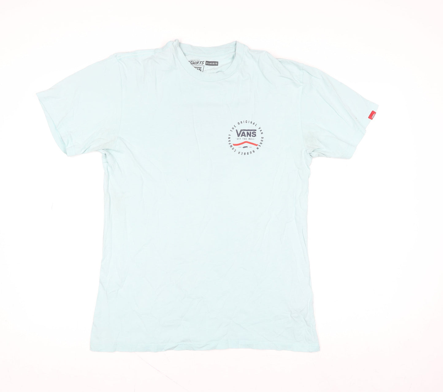 Vans Men's Blue Graphic Logo Classic Crew Neck T-Shirt Size M