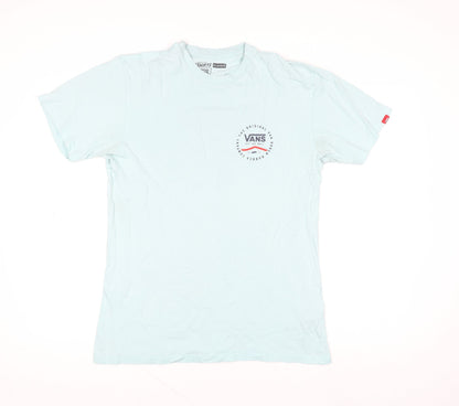 Vans Men's Blue Graphic Logo Classic Crew Neck T-Shirt Size M