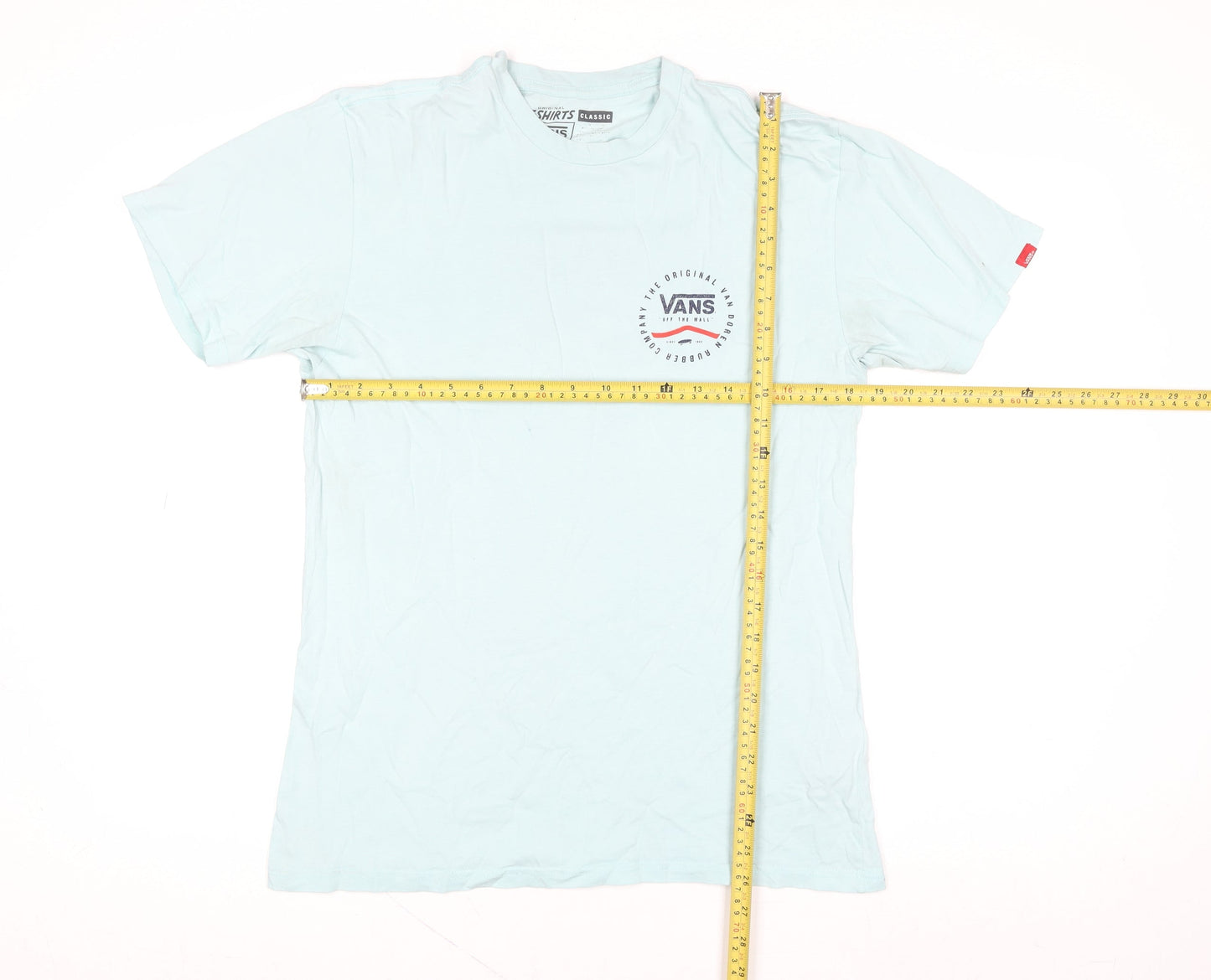 Vans Men's Blue Graphic Logo Classic Crew Neck T-Shirt Size M