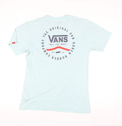 Vans Men's Blue Graphic Logo Classic Crew Neck T-Shirt Size M