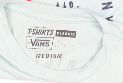 Vans Men's Blue Graphic Logo Classic Crew Neck T-Shirt Size M