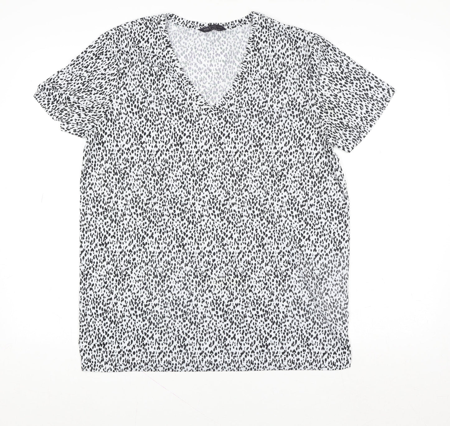 Womens UK Size 12 Marks and Spencer White Basic T-Shirt