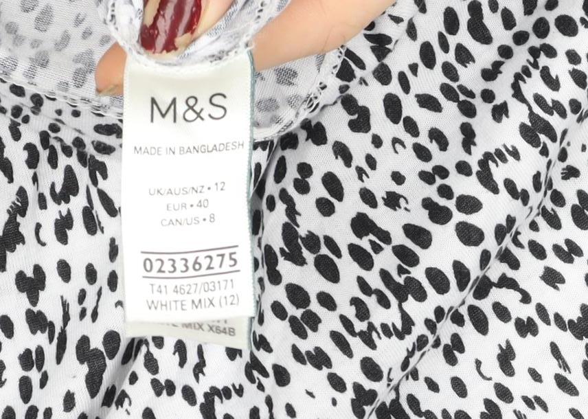 Womens UK Size 12 Marks and Spencer White Basic T-Shirt