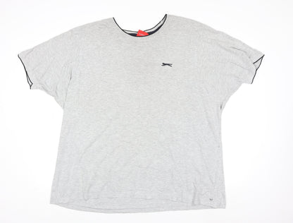 Slazenger Men's Grey 3XL Short Sleeve Crew Neck Cotton T-Shirt