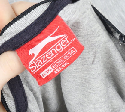 Slazenger Men's Grey 3XL Short Sleeve Crew Neck Cotton T-Shirt