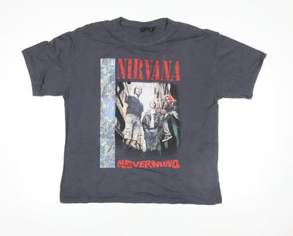 Primark Nirvana Women's Black Graphic Band T-Shirt Size M 12/14