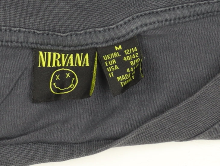 Primark Nirvana Women's Black Graphic Band T-Shirt Size M 12/14