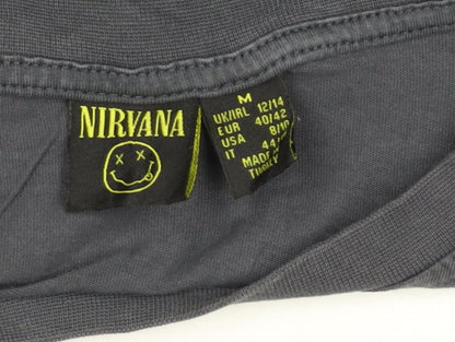 Primark Nirvana Women's Black Graphic Band T-Shirt Size M 12/14