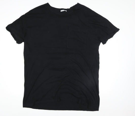 Zara Trafaluc Men's Black Cotton Crew Neck Short Sleeve T-Shirt M