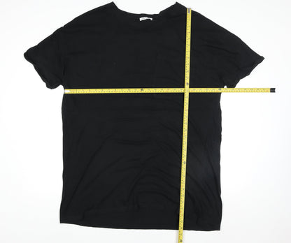 Zara Trafaluc Men's Black Cotton Crew Neck Short Sleeve T-Shirt M