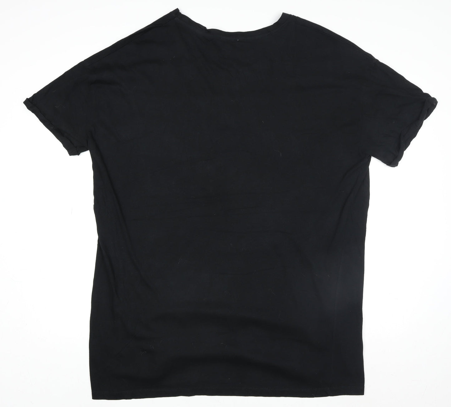 Zara Trafaluc Men's Black Cotton Crew Neck Short Sleeve T-Shirt M