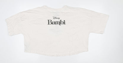 Primark Women Ivory Disney Bambi T-Shirt Nightshirt L Cotton