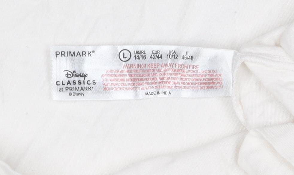 Primark Women Ivory Disney Bambi T-Shirt Nightshirt L Cotton