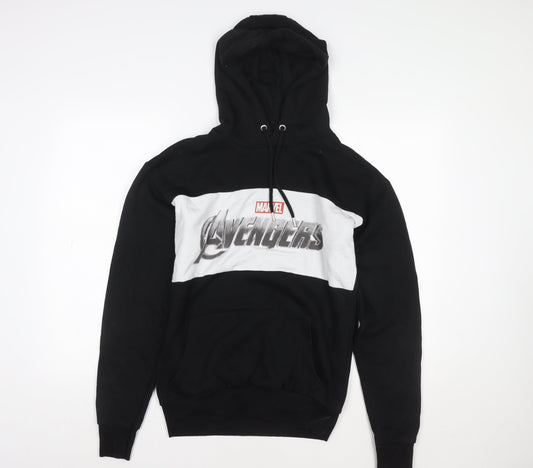 Primark Men’s Black Avengers Hoodie Small Pullover Graphic Print