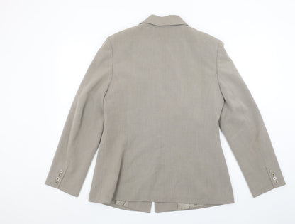 BHS Women Beige Size 14 Classic Two-Button Blazer Jacket