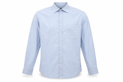 Marks and Spencer Men's Blue Long Sleeve Button-Up Shirt 15in Collar