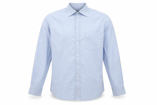 Marks and Spencer Men's Blue Long Sleeve Button-Up Shirt 15in Collar