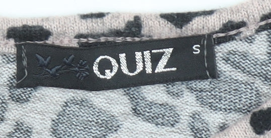 Quiz Women’s Beige Leopard Print Long Sleeve Stretch Top S