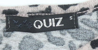 Quiz Women’s Beige Leopard Print Long Sleeve Stretch Top S