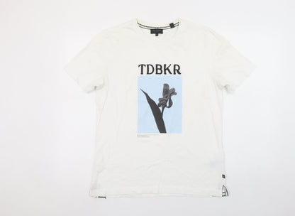 Ted Baker Men's White Graphic Floral Print Cotton T-Shirt Size M