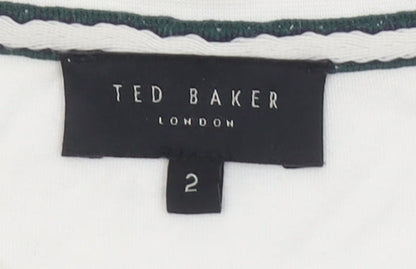 Ted Baker Men's White Graphic Floral Print Cotton T-Shirt Size M