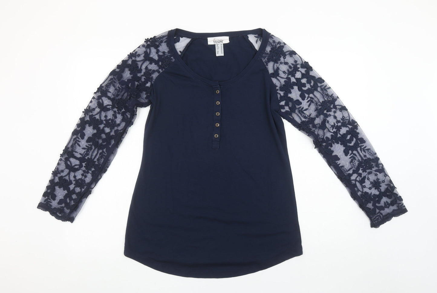 Womens UK Size 12 Linea Tesini Blue Tunic Button-Up