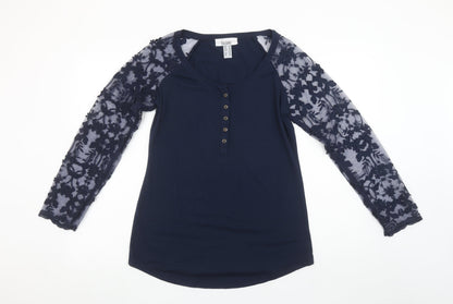 Womens UK Size 12 Linea Tesini Blue Tunic Button-Up