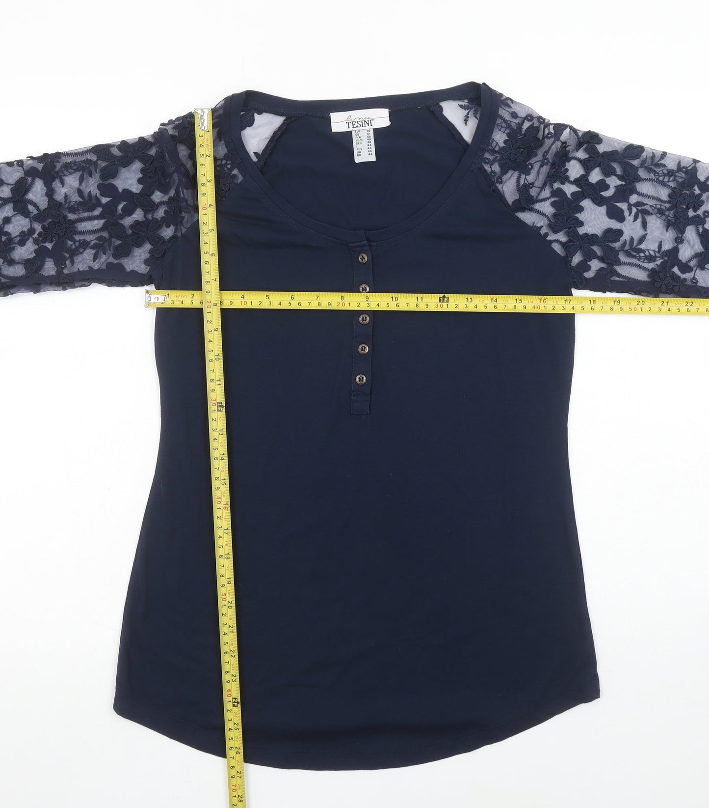 Womens UK Size 12 Linea Tesini Blue Tunic Button-Up