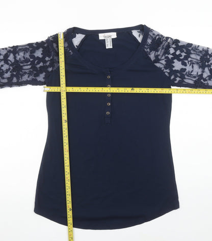 Womens UK Size 12 Linea Tesini Blue Tunic Button-Up