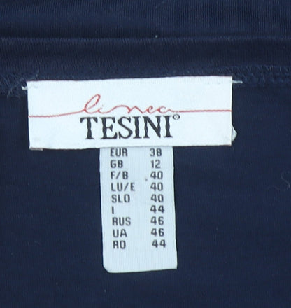 Womens UK Size 12 Linea Tesini Blue Tunic Button-Up