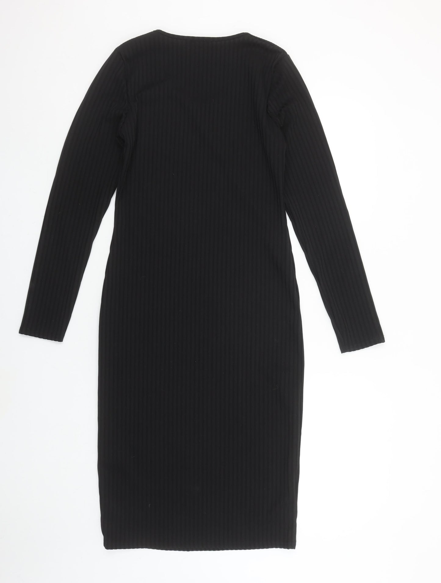 Boohoo Women’s Black Long Sleeve Midi Bodycon Dress Size 12
