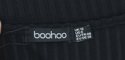 Boohoo Women’s Black Long Sleeve Midi Bodycon Dress Size 12