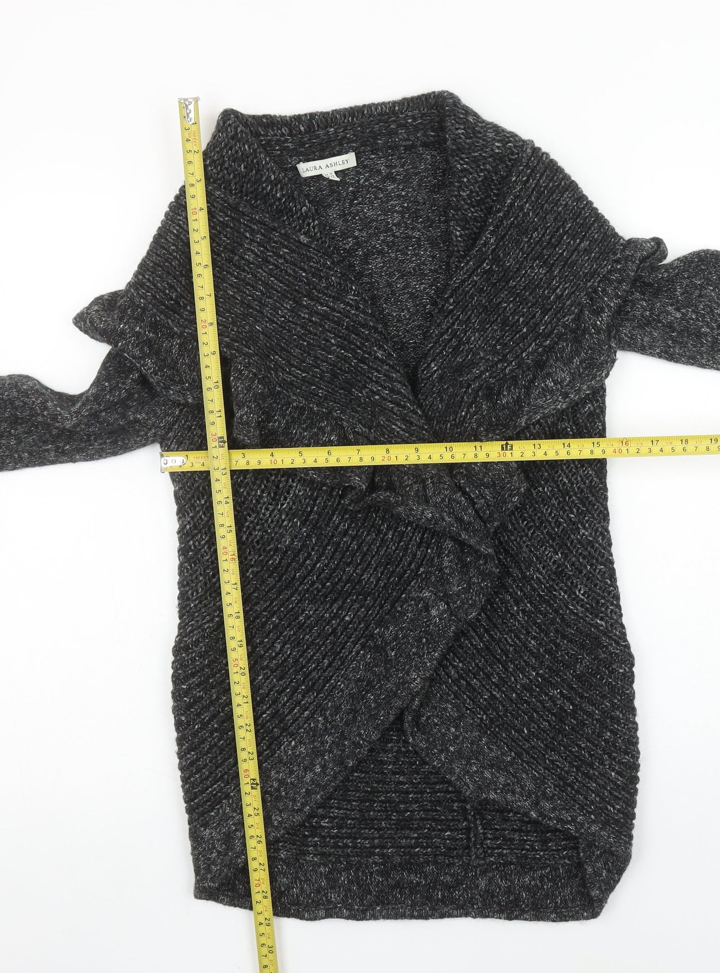 Womens UK Size 10 Laura Ashley Grey Cardigan Jumper