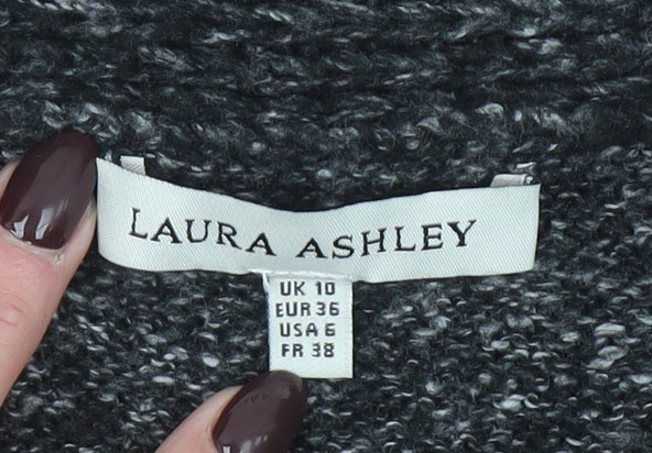 Womens UK Size 10 Laura Ashley Grey Cardigan Jumper