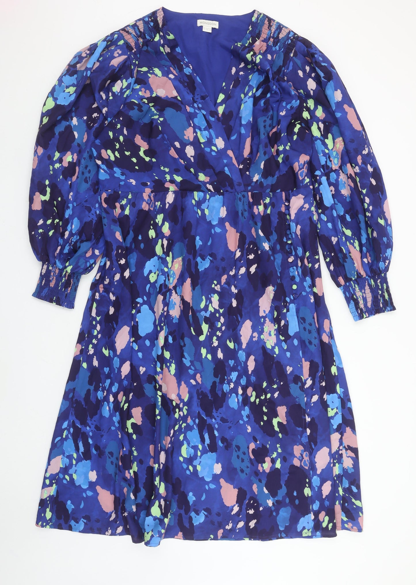 Monsoon Women’s Multicoloured V-Neck Wrap Dress Size 20