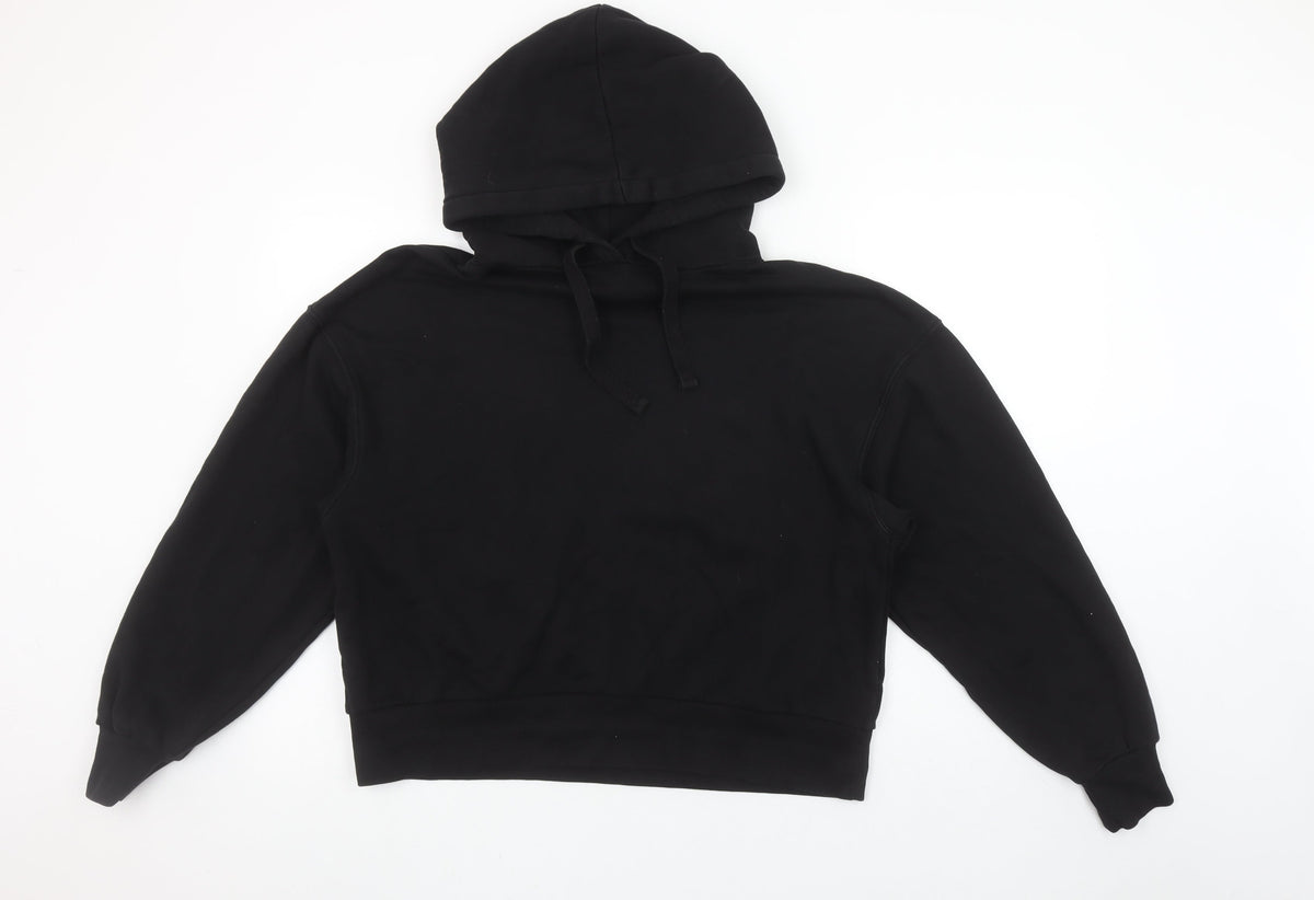 Womens UK Size M Pull & Bear Black Pullover Hoodie