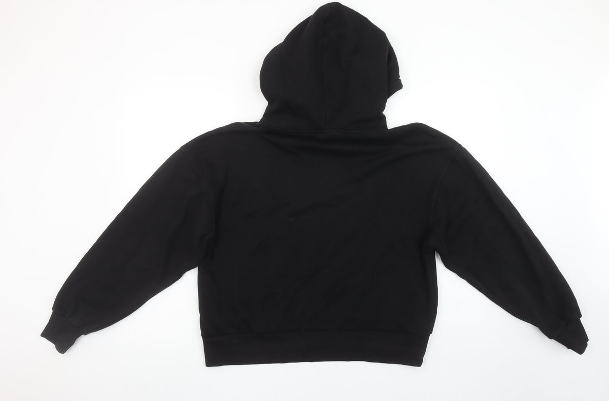 Womens UK Size M Pull & Bear Black Pullover Hoodie