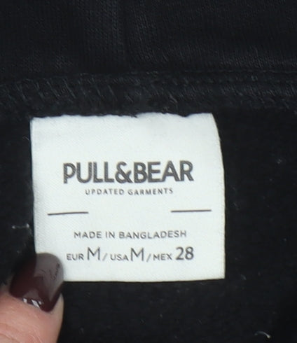 Womens UK Size M Pull & Bear Black Pullover Hoodie