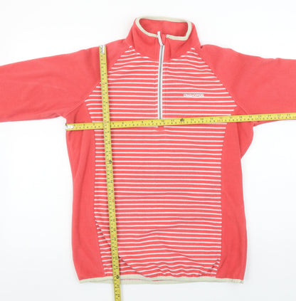 Craghoppers Womens Coral Pink 1/2 Zip Fleece Sweatshirt UK 12 Striped