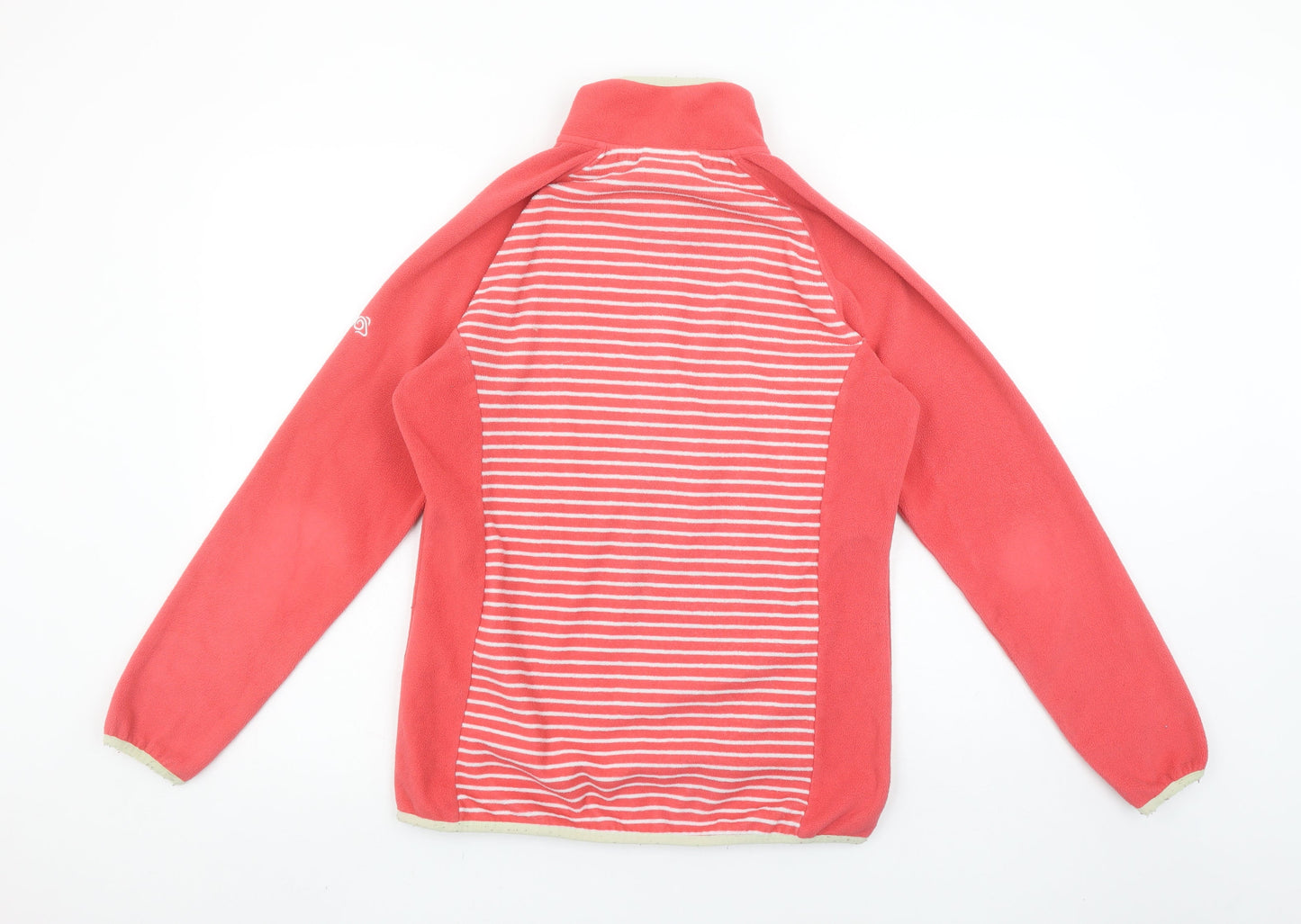Craghoppers Womens Coral Pink 1/2 Zip Fleece Sweatshirt UK 12 Striped