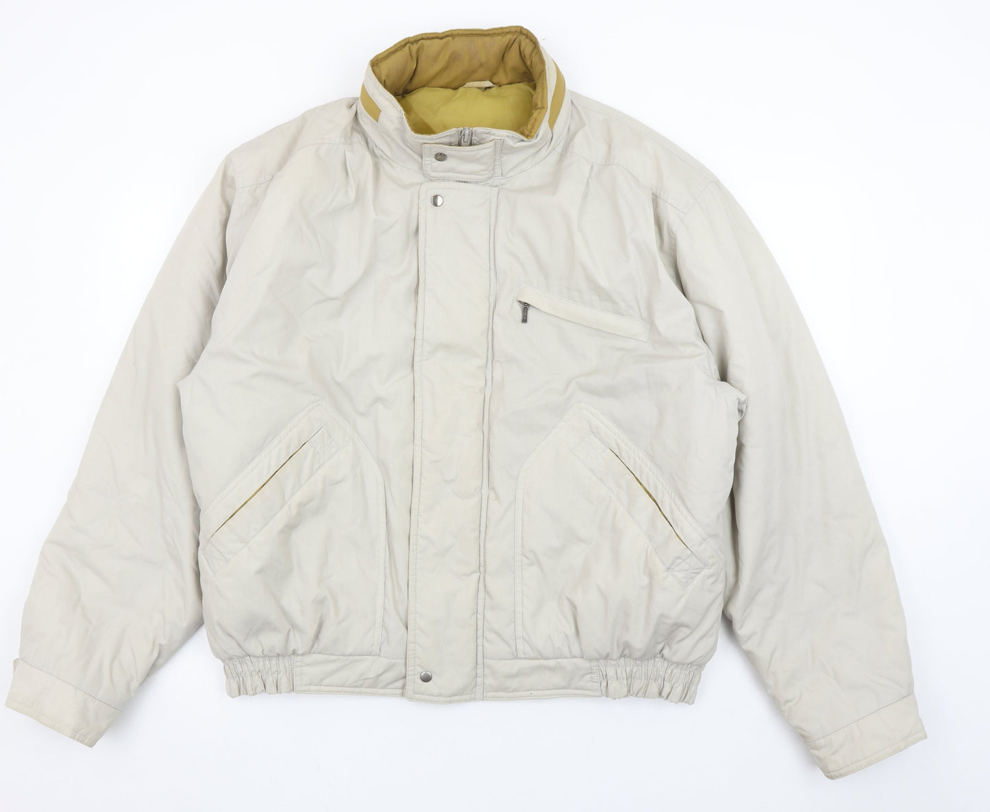 Mens UK Size L Greenwoods Beige Bomber Jacket
