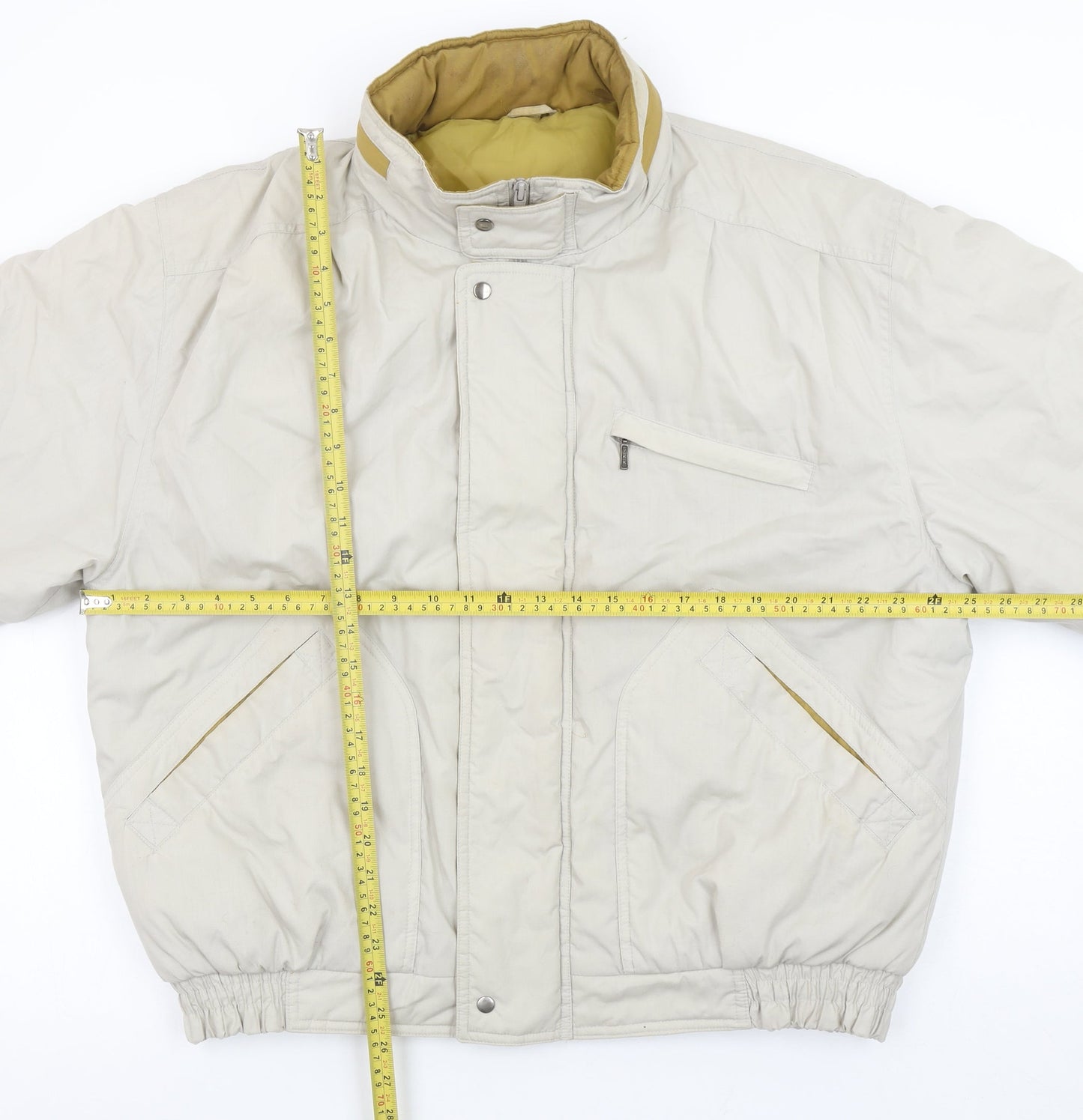 Mens UK Size L Greenwoods Beige Bomber Jacket