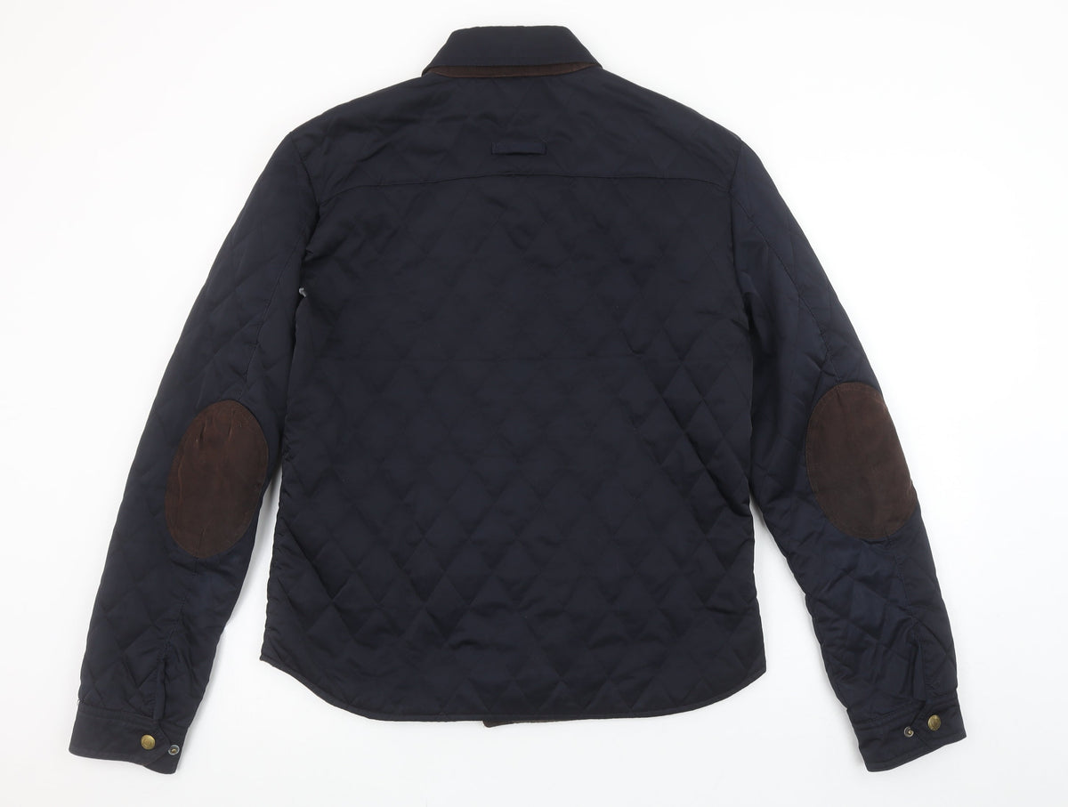 Mens UK Size L Zara Man Blue Quilted Coat