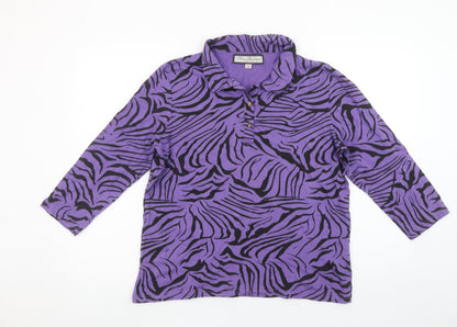 Womens UK Size 14 Paco Boutique Purple Classic Button-Up