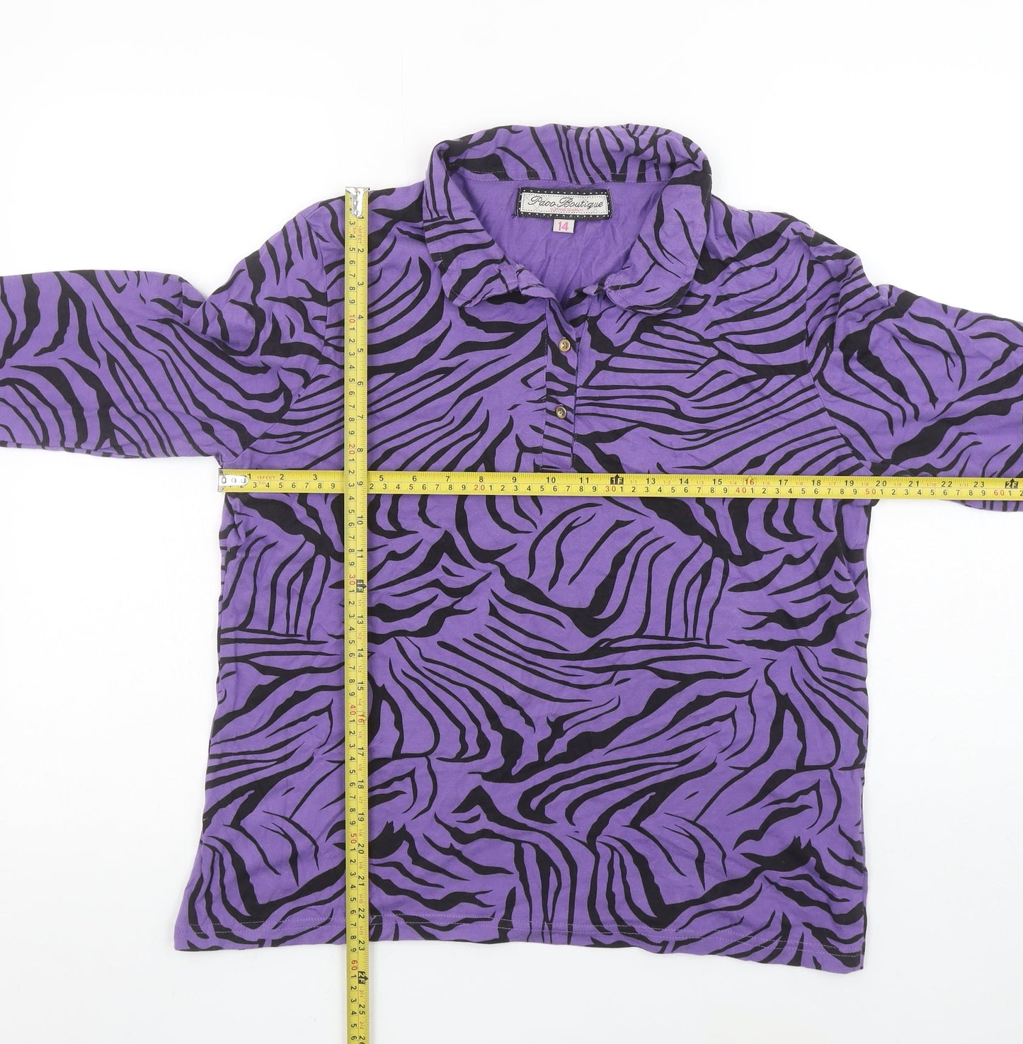 Womens UK Size 14 Paco Boutique Purple Classic Button-Up