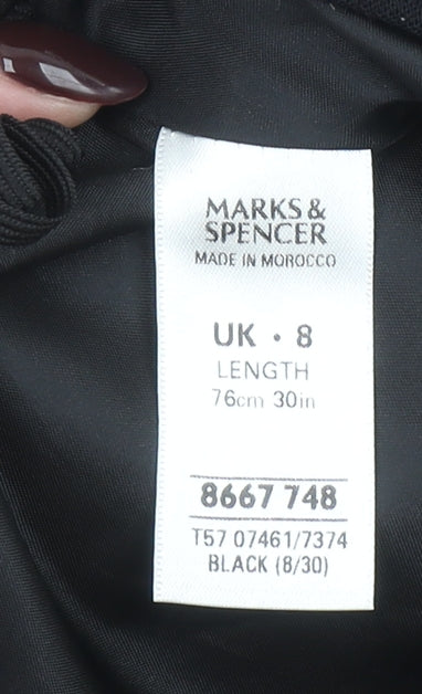 Marks and Spencer Womens Black Midi Pencil Skirt Size 8 Lined Workwear