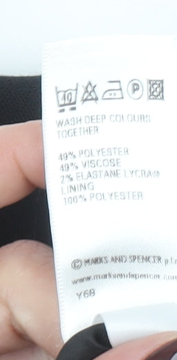 Marks and Spencer Womens Black Midi Pencil Skirt Size 8 Lined Workwear